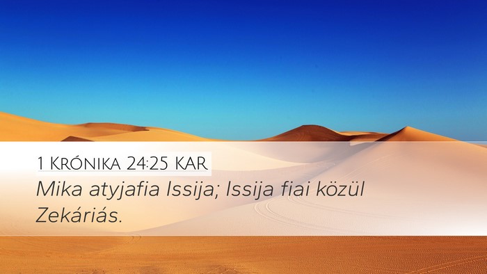 1 Krónika 24:25 KAR Desktop Wallpaper - Mika atyjafia Issija; Issija fiai közül - Desktop Bible Verse Wallpaper