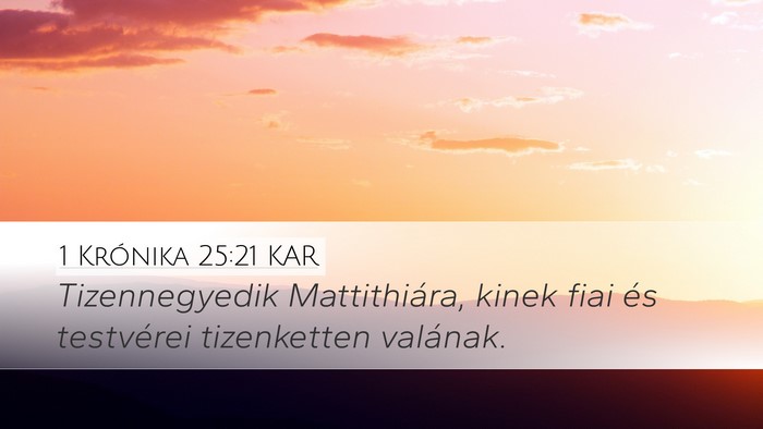 1 Krónika 25:21 KAR Bible Verse Image