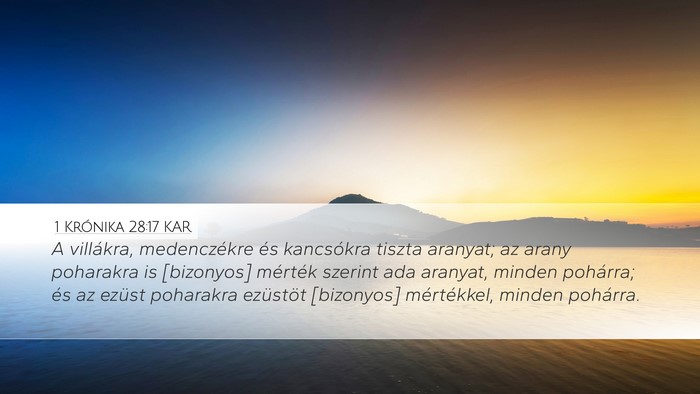 1 Krónika 28:17 KAR Bible Verse Image