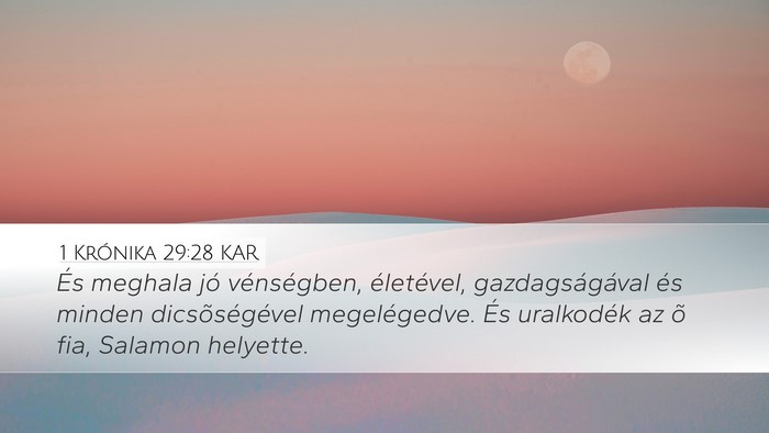 1 Krónika 29:28 KAR Bible Verse Image