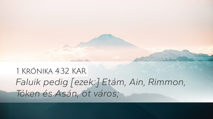 1 Krónika 4:32 KAR Bible Verse Image