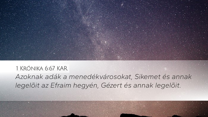 1 Krónika 6:67 KAR Bible Verse Image