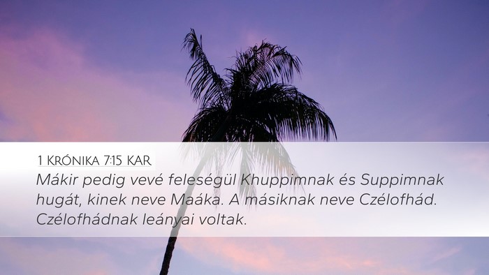 1 Krónika 7:15 KAR Bible Verse Image