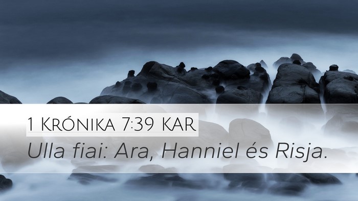 1 Krónika 7:39 KAR Desktop Wallpaper - Ulla fiai: Ara, Hanniel és - Desktop Bible Verse Wallpaper