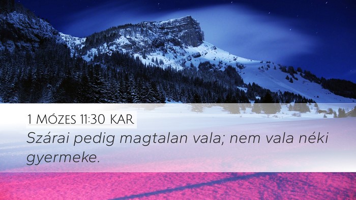 1 Mózes 11:30 KAR Bible Verse Image