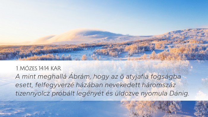 1 Mózes 14:14 KAR Bible Verse Image