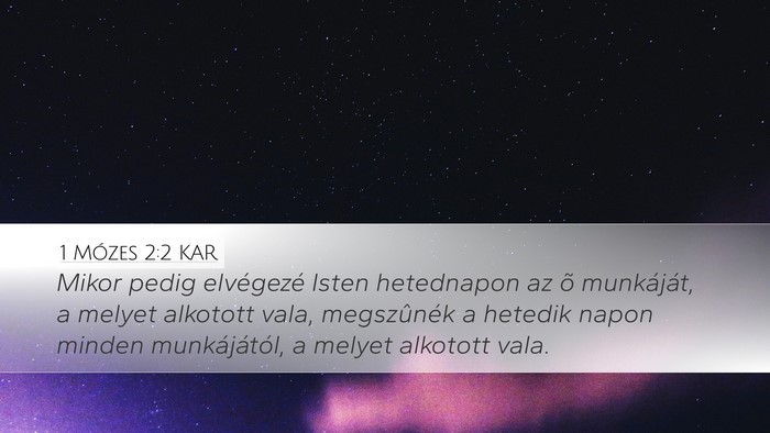 1 Mózes 2:2 KAR Bible Verse Image