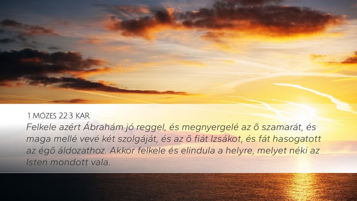 1 Mózes 22:3 KAR Bible Verse Image