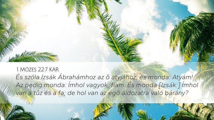 1 Mózes 22:7 KAR Bible Verse Image
