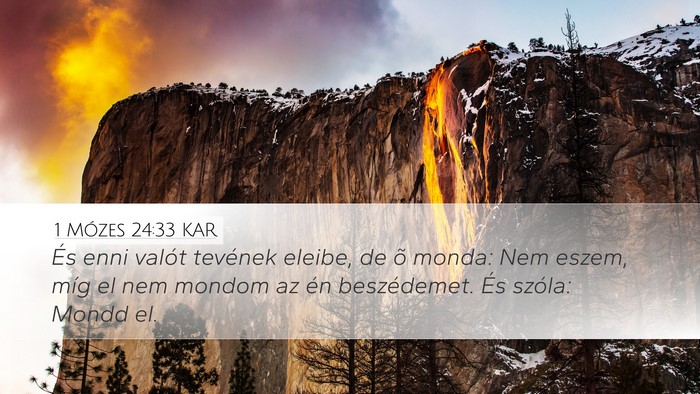 1 Mózes 24:33 KAR Bible Verse Image
