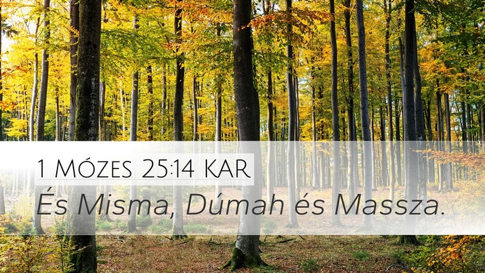1 Mózes 25:14 KAR Bible Verse Image