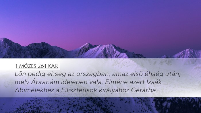 1 Mózes 26:1 KAR Bible Verse Image