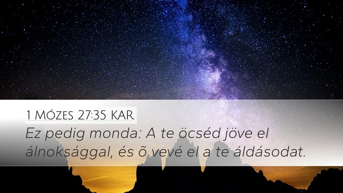 1 Mózes 27:35 KAR Bible Verse Image