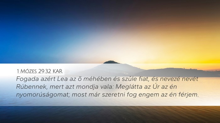 1 Mózes 29:32 KAR Bible Verse Image
