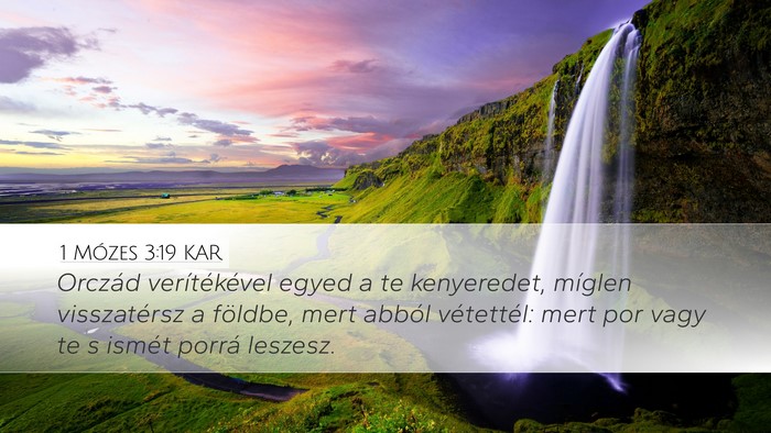 1 Mózes 3:19 KAR Bible Verse Image