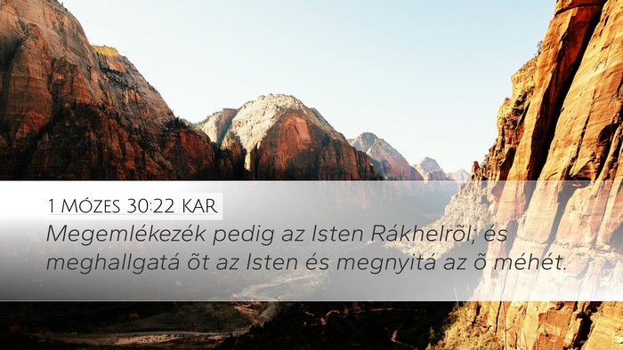 1 Mózes 30:22 KAR Bible Verse Image