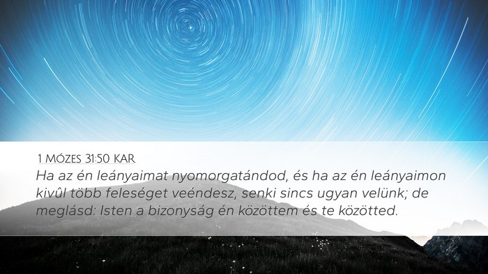 1 Mózes 31:50 KAR Bible Verse Image