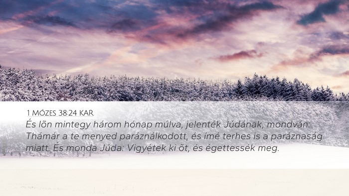 1 Mózes 38:24 KAR Bible Verse Image