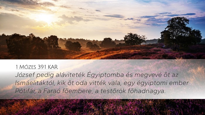 1 Mózes 39:1 KAR Desktop Wallpaper - József pedig aláviteték Égyiptomba és - Desktop Bible Verse Wallpaper