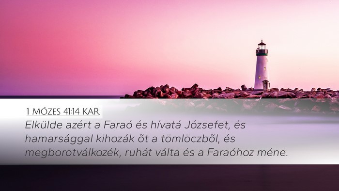 1 Mózes 41:14 KAR Bible Verse Image