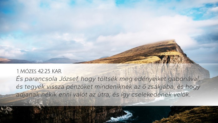 1 Mózes 42:25 KAR Bible Verse Image
