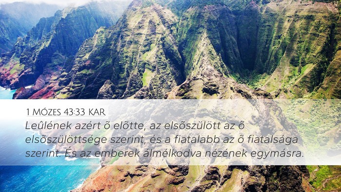 1 Mózes 43:33 KAR Bible Verse Image