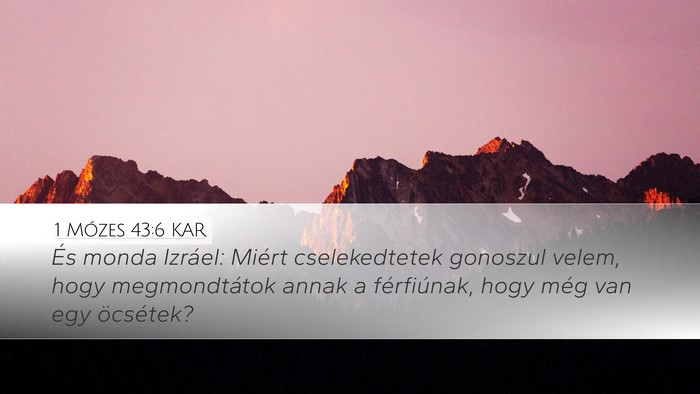 1 Mózes 43:6 KAR Bible Verse Image