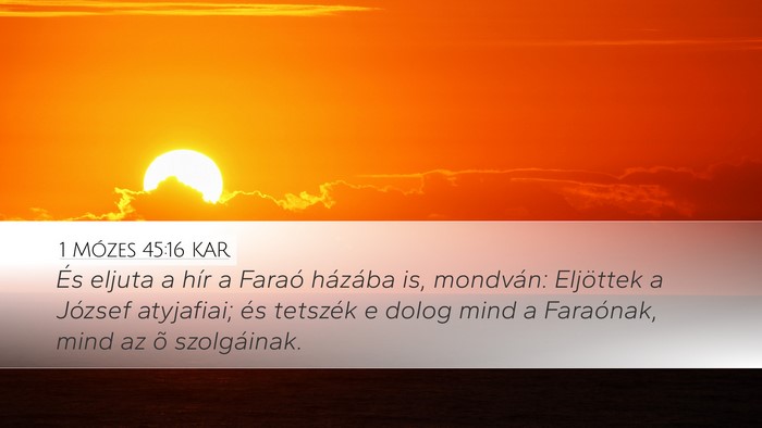1 Mózes 45:16 KAR Bible Verse Image