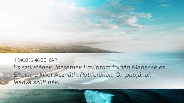 1 Mózes 46:20 KAR Bible Verse Image
