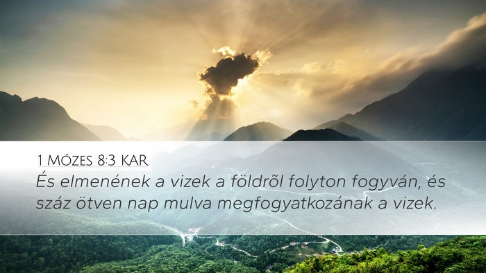 1 Mózes 8:3 KAR Bible Verse Image