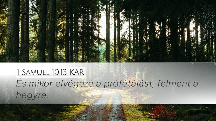 1 Sámuel 10:13 KAR Desktop Wallpaper - És mikor elvégezé a prófétálást, felment a - Desktop Bible Verse Wallpaper