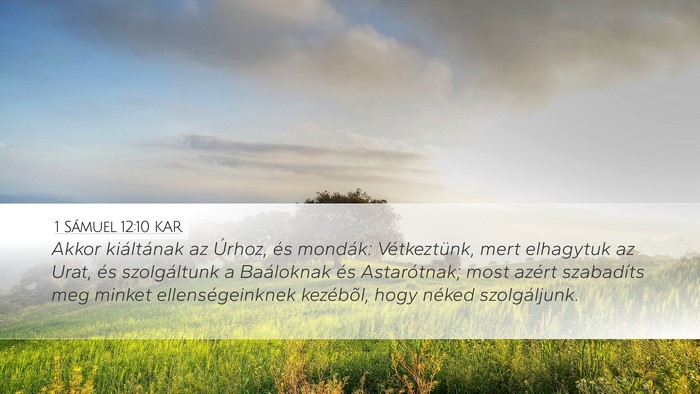 1 Sámuel 12:10 KAR Desktop Wallpaper - Akkor kiáltának az Úrhoz, és mondák: - Desktop Bible Verse Wallpaper