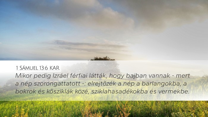 1 Sámuel 13:6 KAR Bible Verse Image