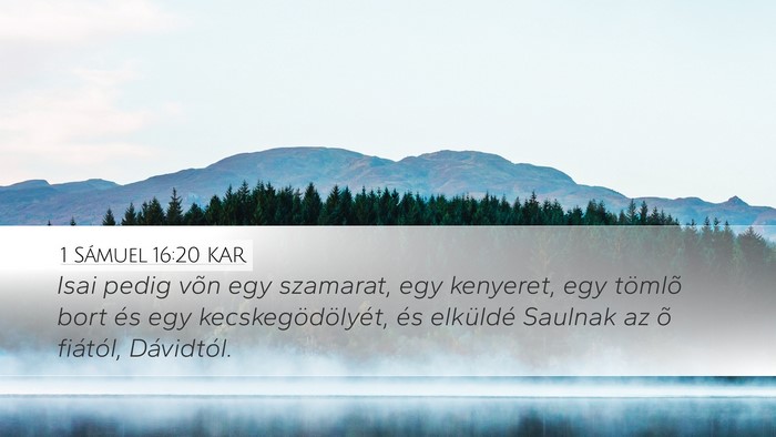 1 Sámuel 16:20 KAR Desktop Wallpaper - Isai pedig võn egy szamarat, egy kenyeret, egy - Desktop Bible Verse Wallpaper