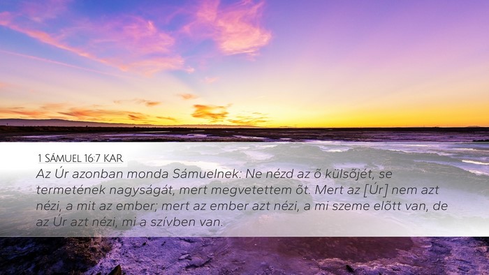 1 Sámuel 16:7 KAR Bible Verse Image