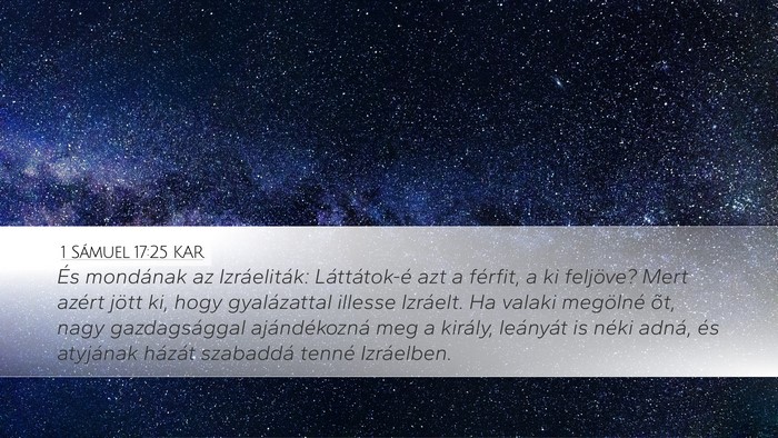 1 Sámuel 17:25 KAR Bible Verse Image