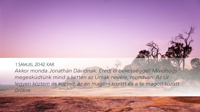 1 Sámuel 20:42 KAR Bible Verse Image