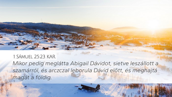 1 Sámuel 25:23 KAR Bible Verse Image