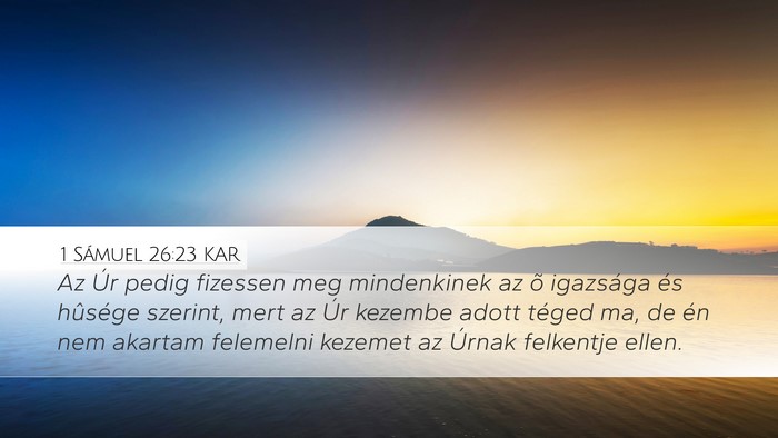 1 Sámuel 26:23 KAR Bible Verse Image