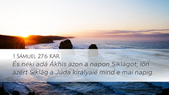 1 Sámuel 27:6 KAR Bible Verse Image
