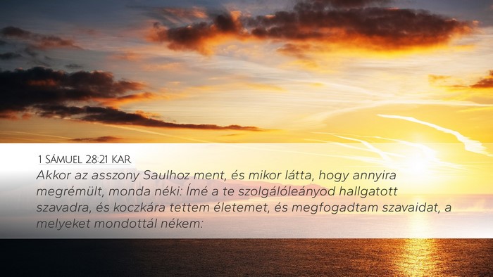 1 Sámuel 28:21 KAR Bible Verse Image