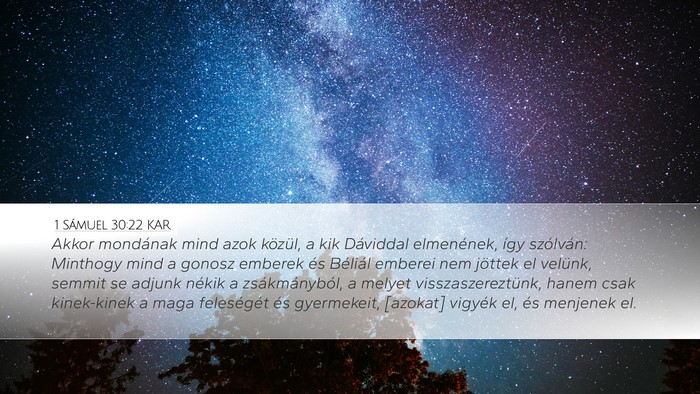 1 Sámuel 30:22 KAR Bible Verse Image