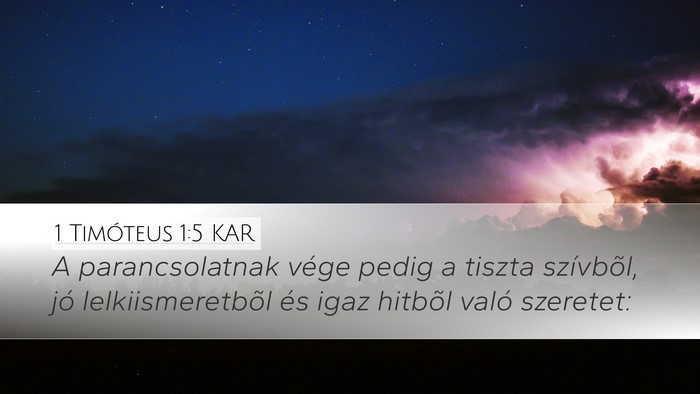 1 Timóteus 1:5 KAR Bible Verse Image