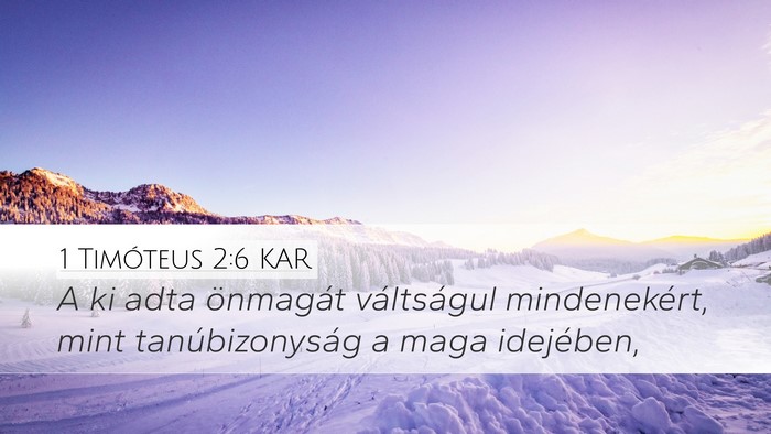 1 Timóteus 2:6 KAR Bible Verse Image