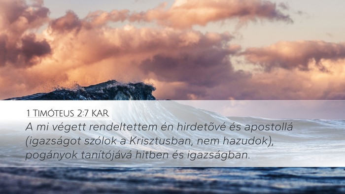 1 Timóteus 2:7 KAR Bible Verse Image