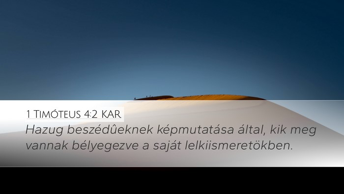 1 Timóteus 4:2 KAR Bible Verse Image