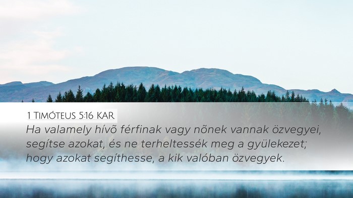 1 Timóteus 5:16 KAR Bible Verse Image