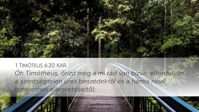 1 Timóteus 6:20 KAR Bible Verse Image