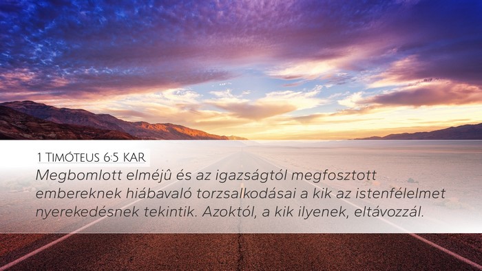1 Timóteus 6:5 KAR Bible Verse Image