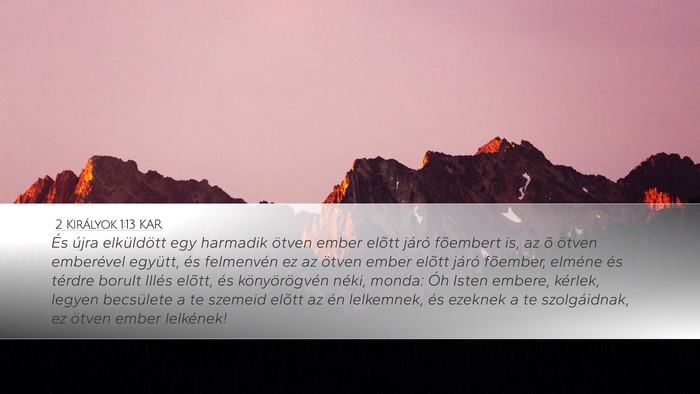 2 Királyok 1:13 KAR Bible Verse Image